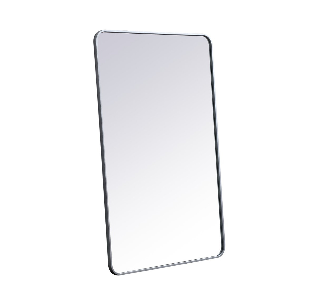 Elegant Decor MR803048S Soft corner metal rectangular mirror 30x48 inch in Silver