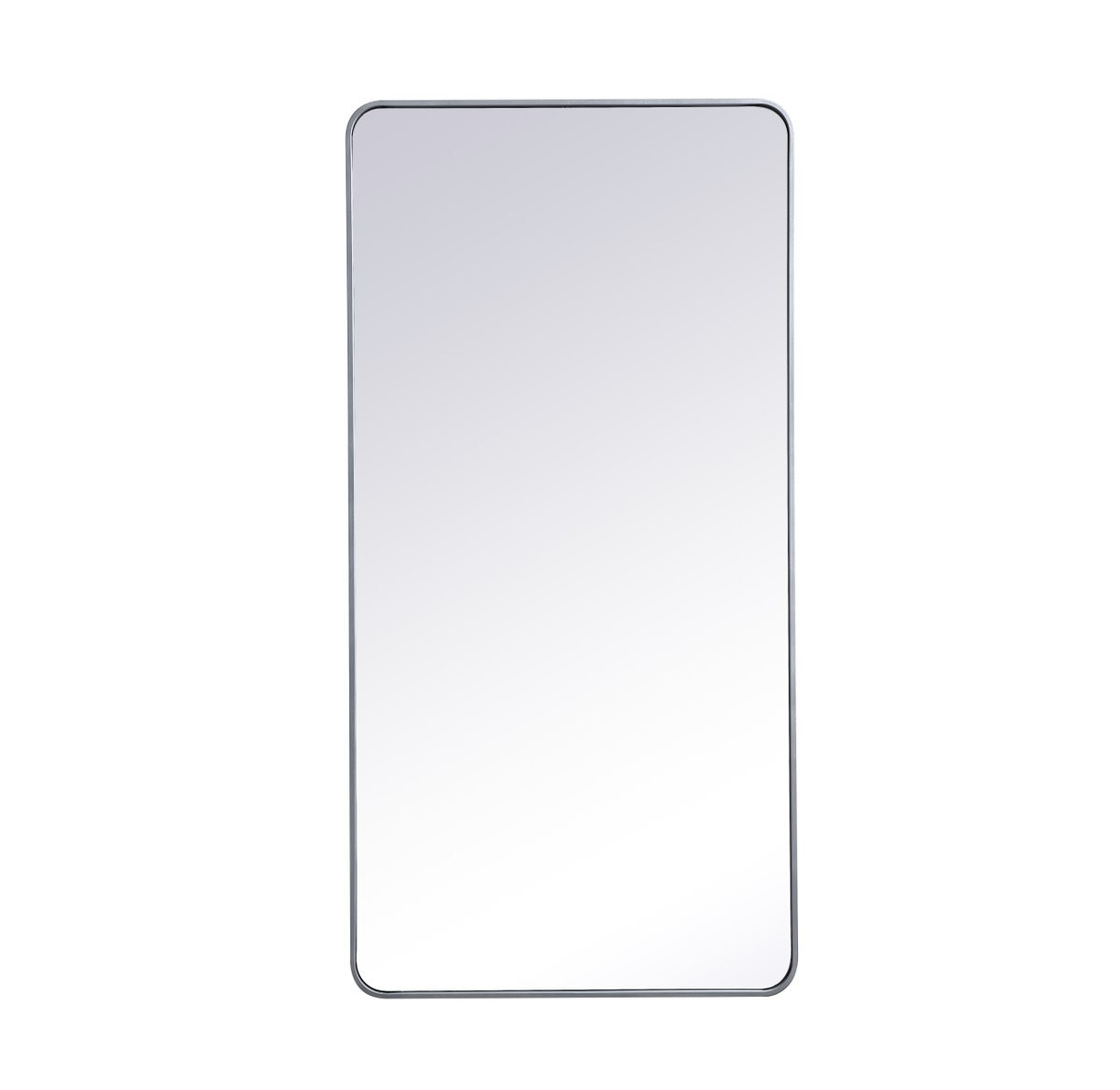 Elegant Decor MR803060S Soft corner metal rectangular mirror 30x60 inch in Silver