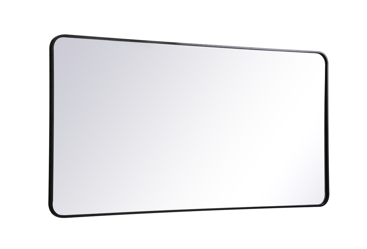 Elegant Decor MR803060BK Soft corner metal rectangular mirror 30x60 inch in Black