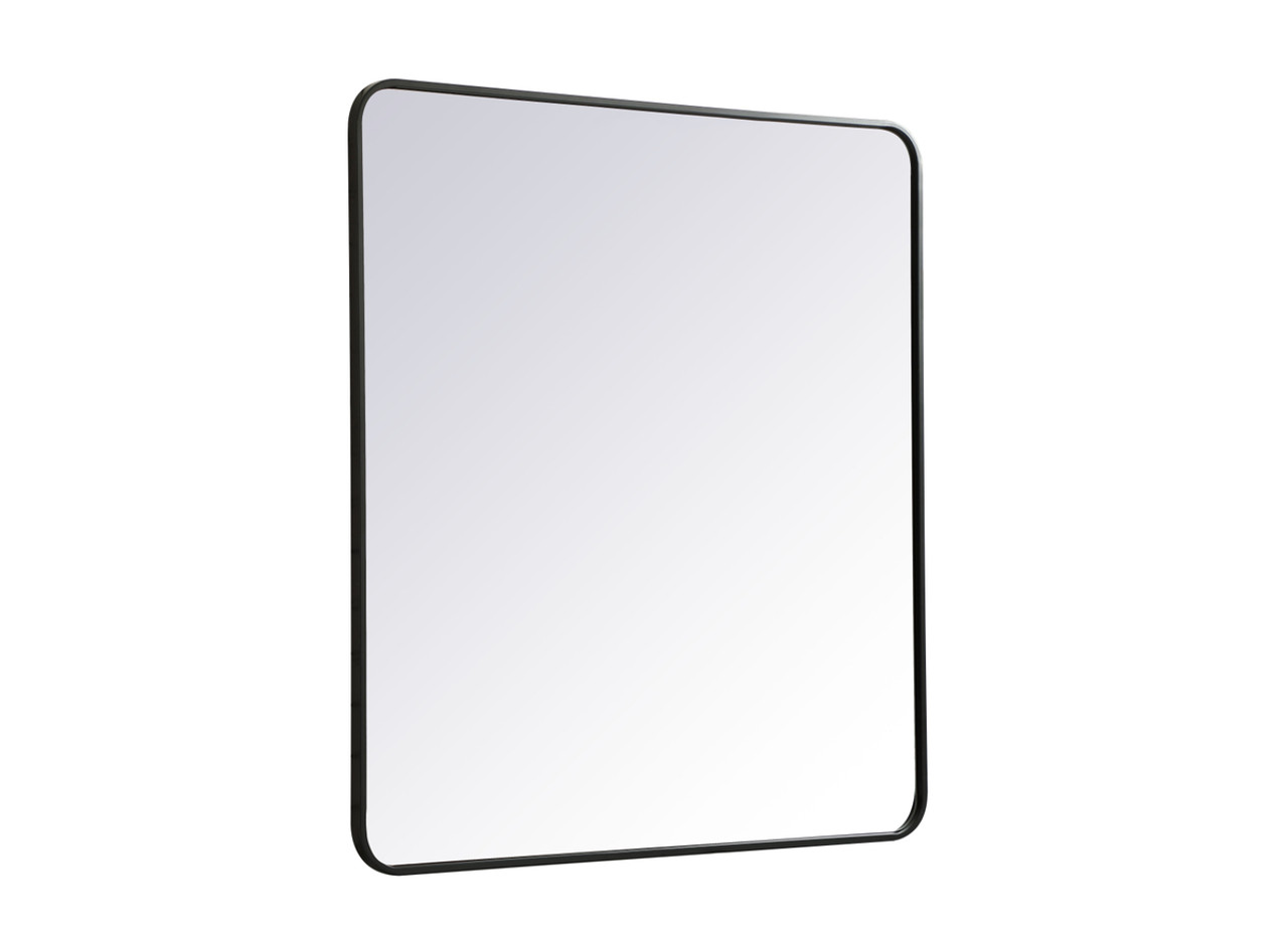 Elegant Decor MR803640BK Soft corner metal rectangular mirror 36x40 inch in Black