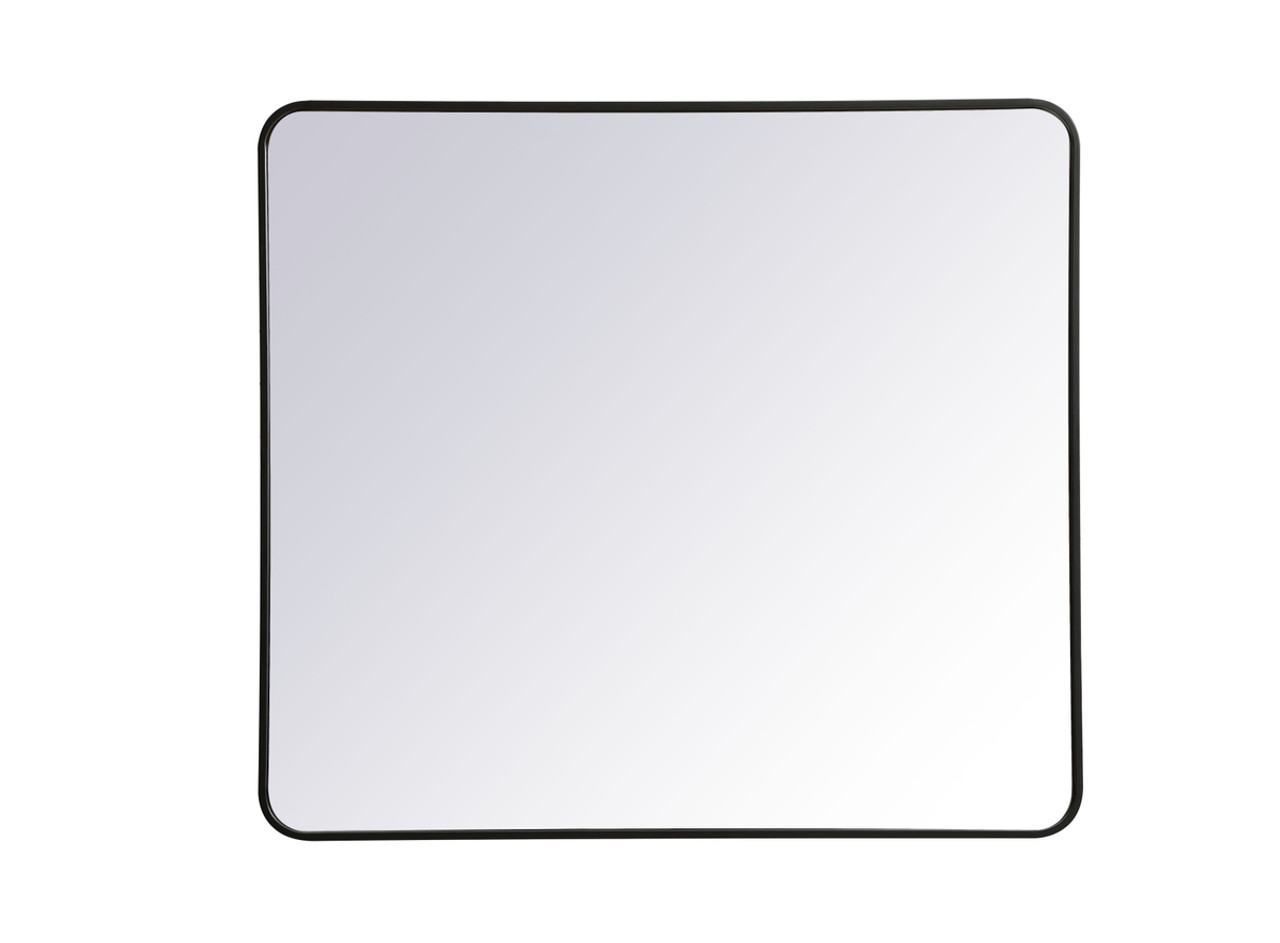 Elegant Decor MR803640BK Soft corner metal rectangular mirror 36x40 inch in Black