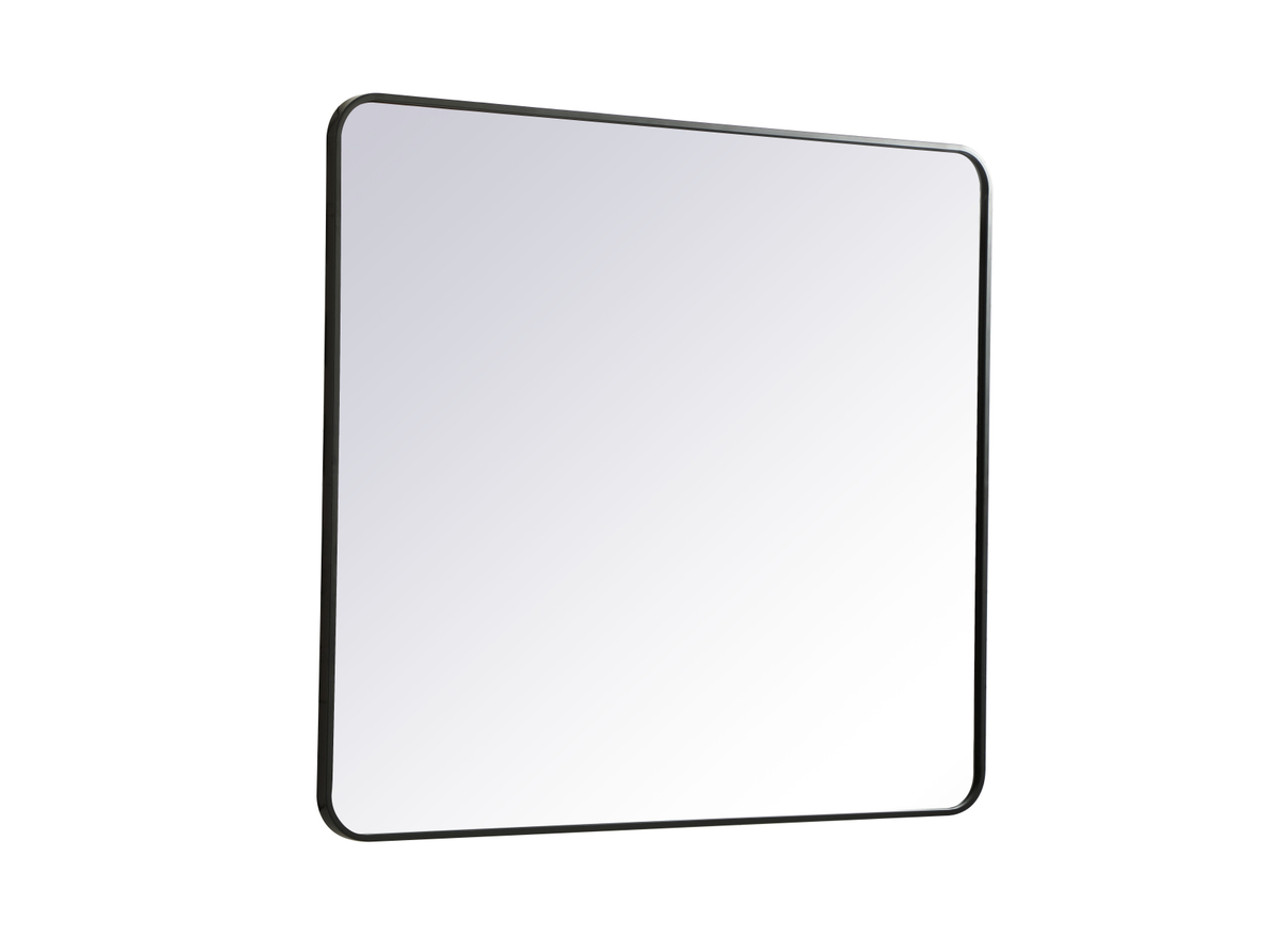 Elegant Decor MR803640BK Soft corner metal rectangular mirror 36x40 inch in Black
