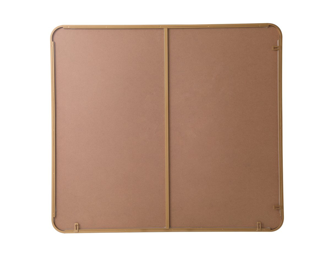 Elegant Decor MR803640BR Soft corner metal rectangular mirror 36x40 inch in Brass