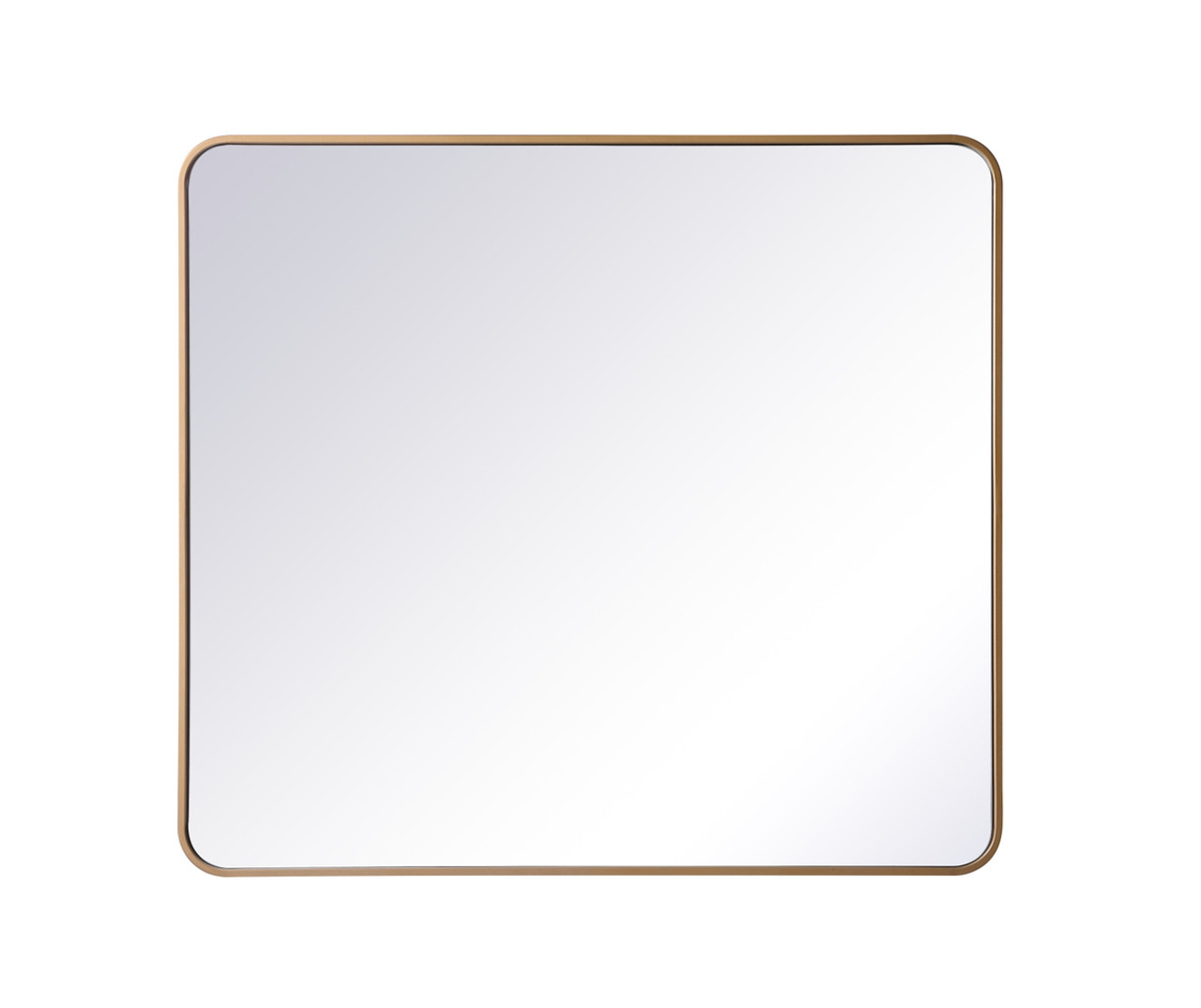 Elegant Decor MR803640BR Soft corner metal rectangular mirror 36x40 inch in Brass Elegant Decor MR803640BR Soft corner metal rectangular mirror 36x40 inch in Brass