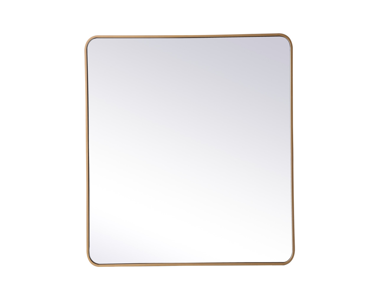 Elegant Decor MR803640BR Soft corner metal rectangular mirror 36x40 inch in Brass Elegant Decor MR803640BR Soft corner metal rectangular mirror 36x40 inch in Brass