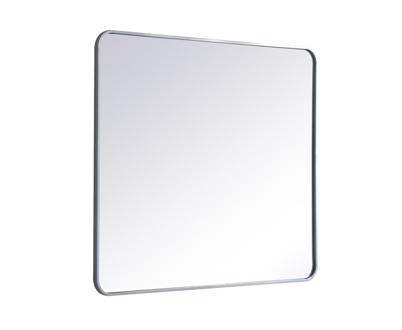 Elegant Decor MR803640S Soft corner metal rectangular mirror 36x40 inch in Silver