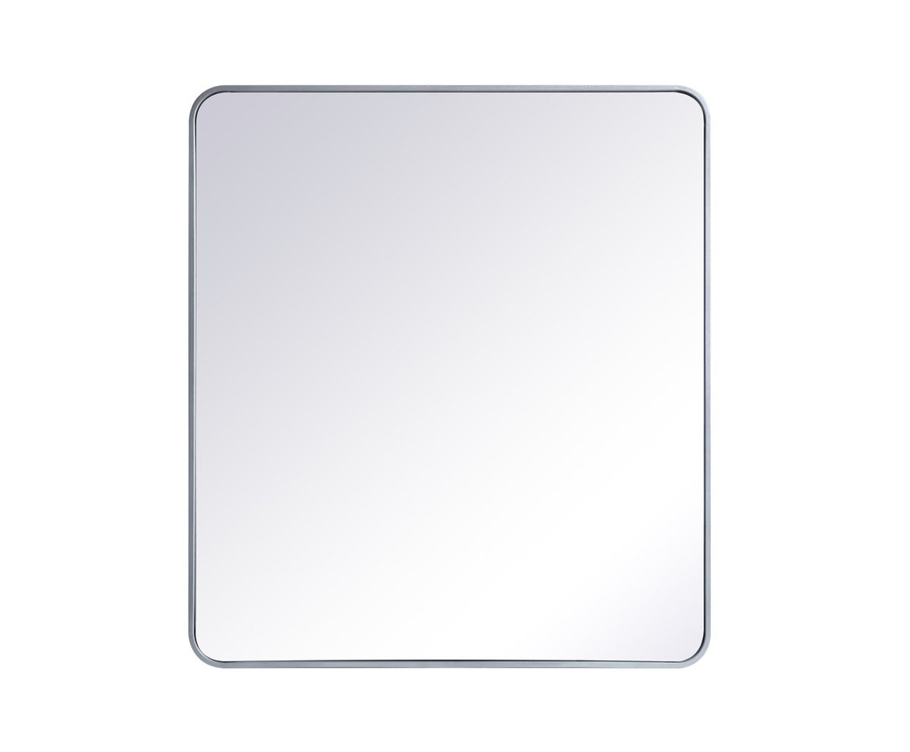 Elegant Decor MR803640S Soft corner metal rectangular mirror 36x40 inch in Silver