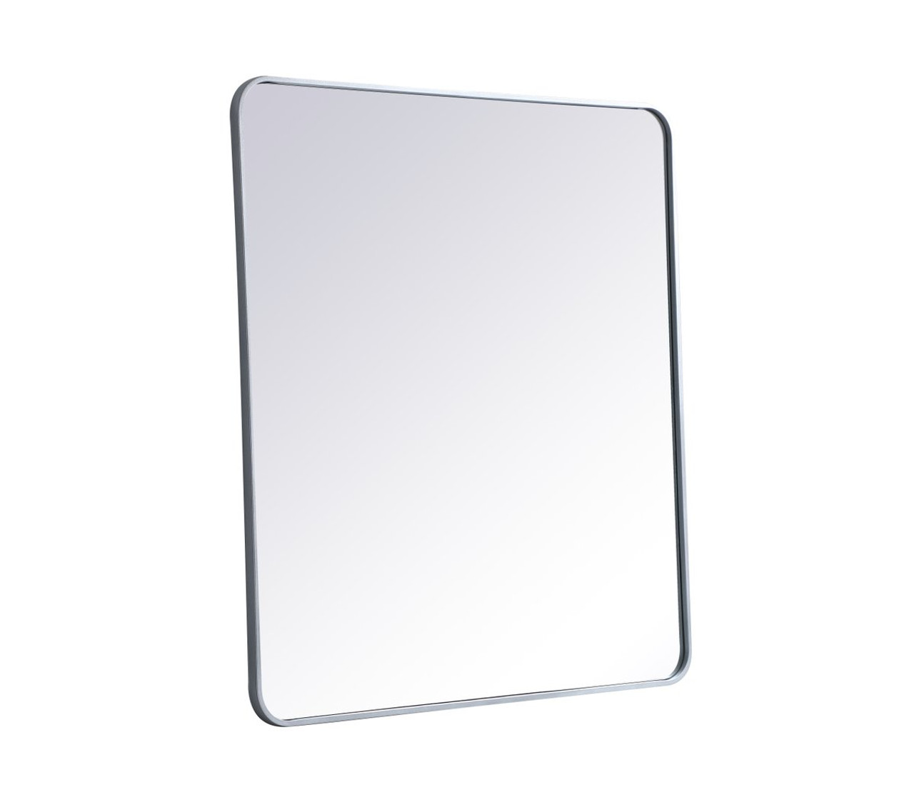Elegant Decor MR803640S Soft corner metal rectangular mirror 36x40 inch in Silver