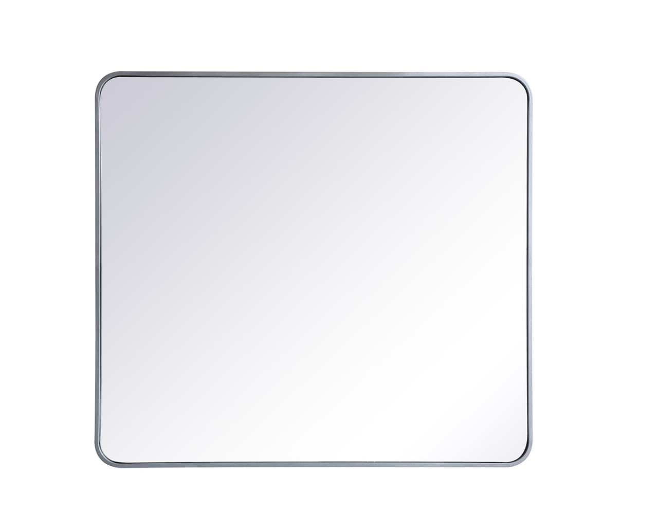 Elegant Decor MR803640S Soft corner metal rectangular mirror 36x40 inch in Silver