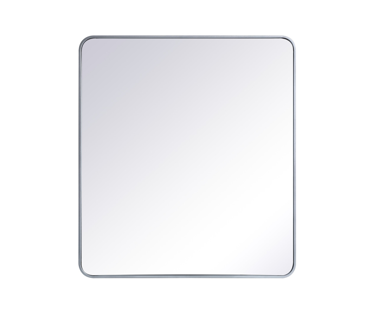 Elegant Decor MR803640S Soft corner metal rectangular mirror 36x40 inch in Silver