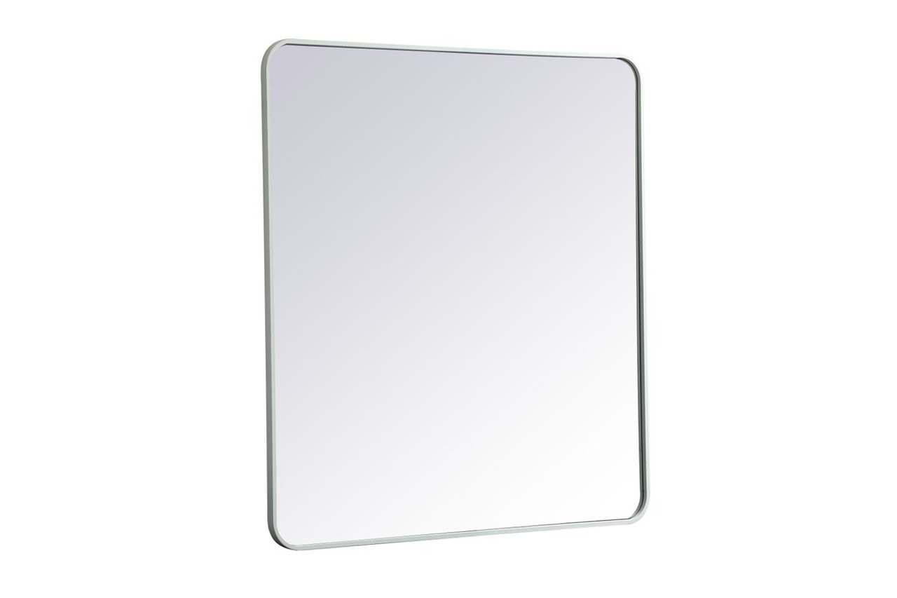 Elegant Decor MR803640WH Soft corner metal rectangular mirror 36x40 inch in White