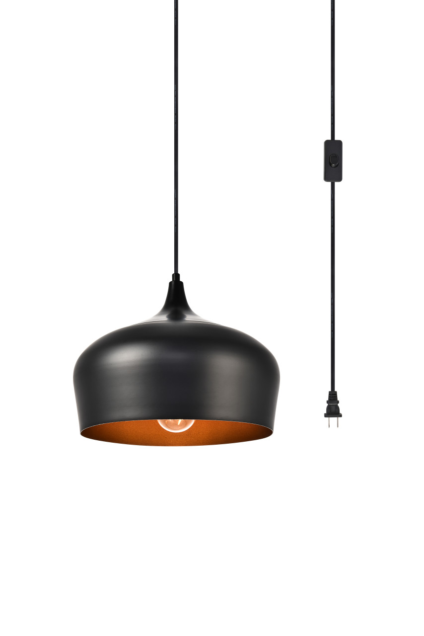 Living District LDPG2003 Nora 1 Light Black plug-in pendant