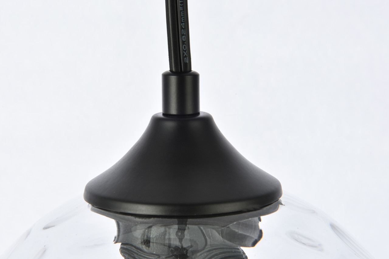 Living District LDPG2280 Cashel 1 light Black and Clear glass plug-in pendant
