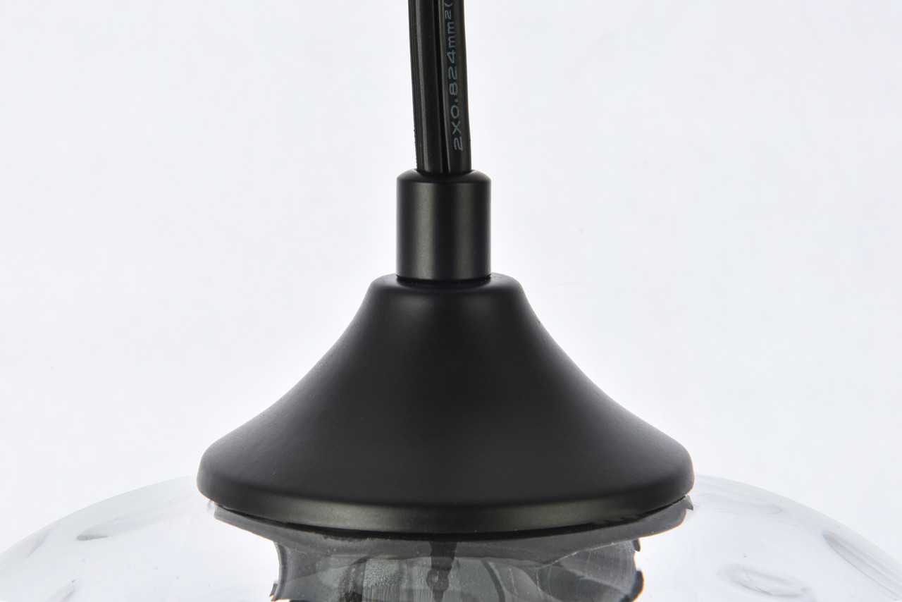 Living District LDPG2281 Cashel 1 light Black and Clear glass plug-in pendant