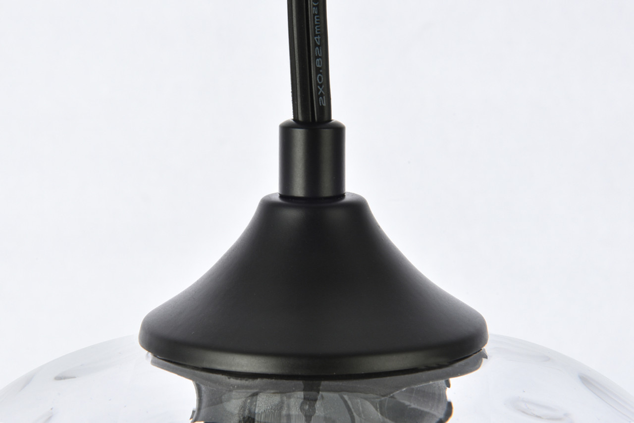 Living District LDPG2281 Cashel 1 light Black and Clear glass plug-in pendant