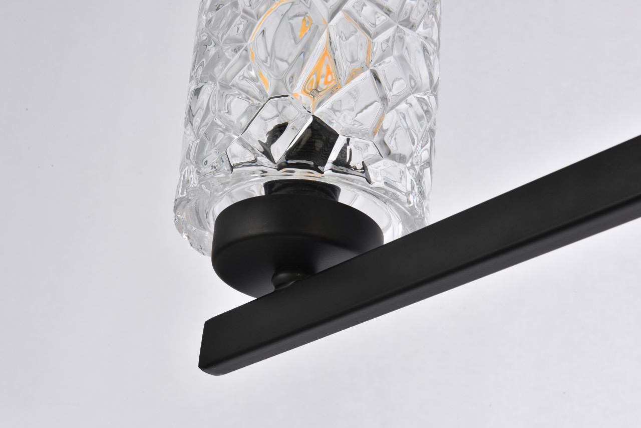 Living Disrict LD7029W41BK Cassie 5 lights bath sconce in black with clear shade