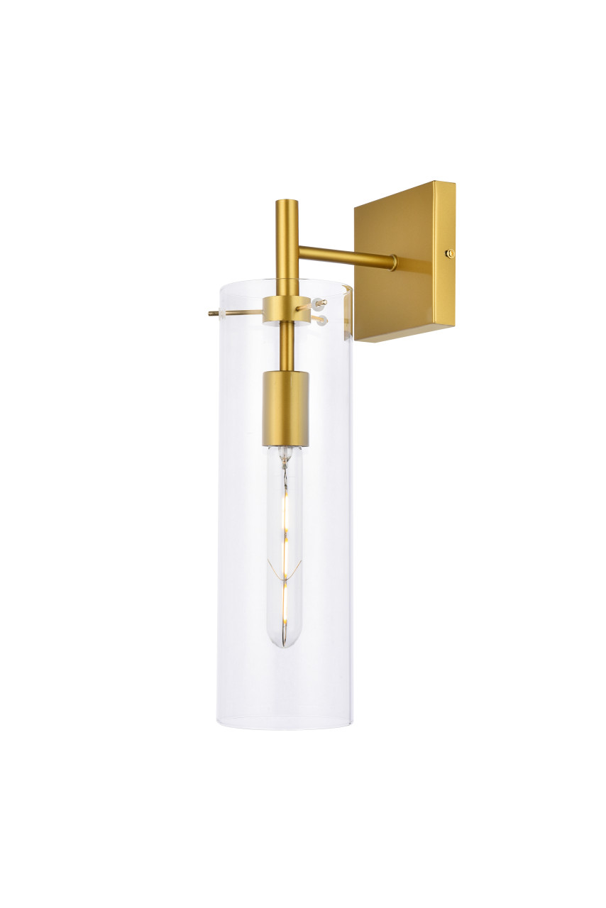 Living District LD2362BR Savant 1 light brass wall sconce