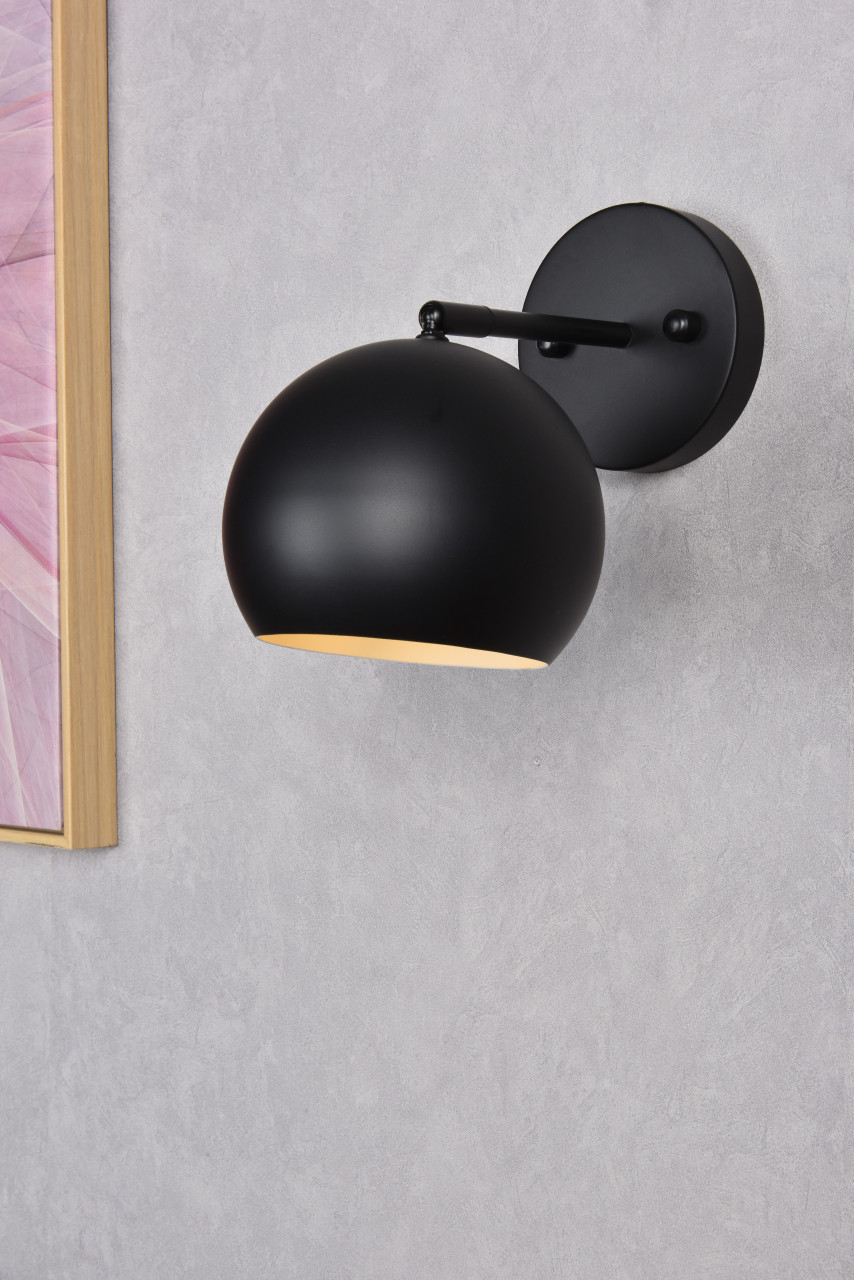 Living District LD2355BK Othello 1 light black wall sconce