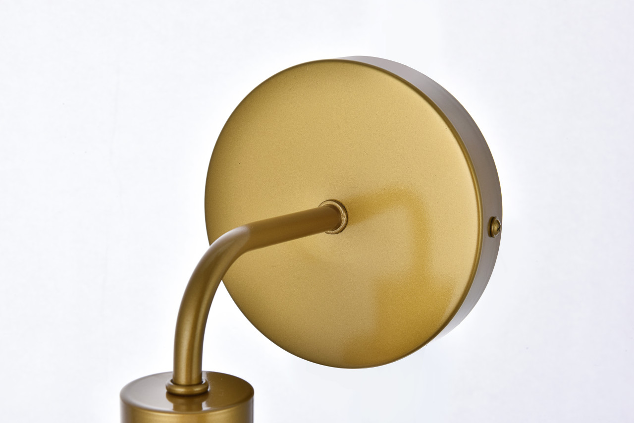 Living Disrict LD7030W8BR Hanson 1 light bath sconce in brass with frosted shade