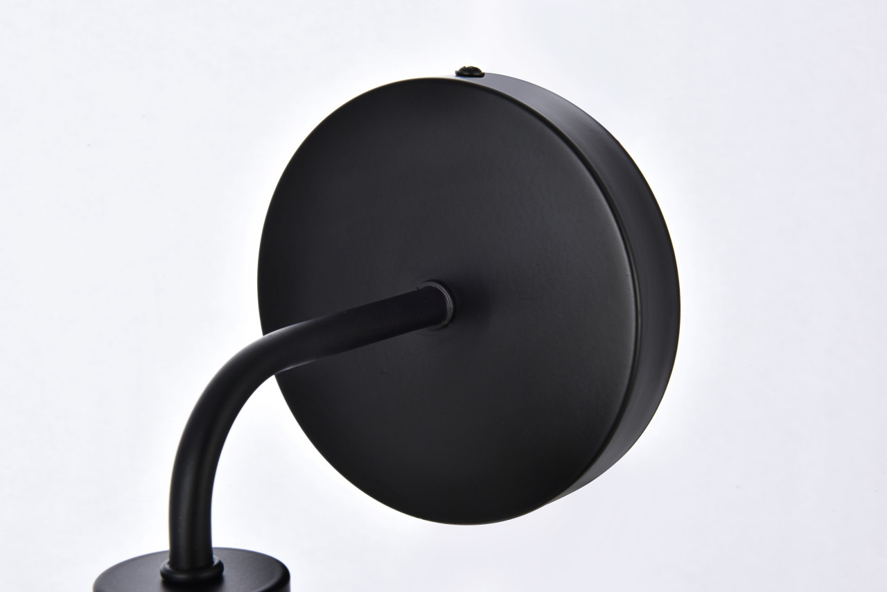 Living Disrict LD7031W8BK Hanson 1 light bath sconce in black with clear shade