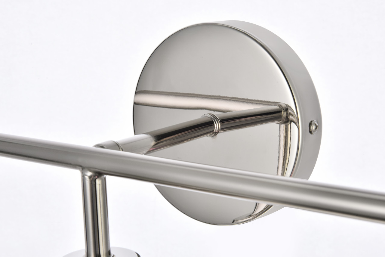 Living Disrict LD7035W28PN Hanson 3 lights bath sconce in polish nickel with clear shade