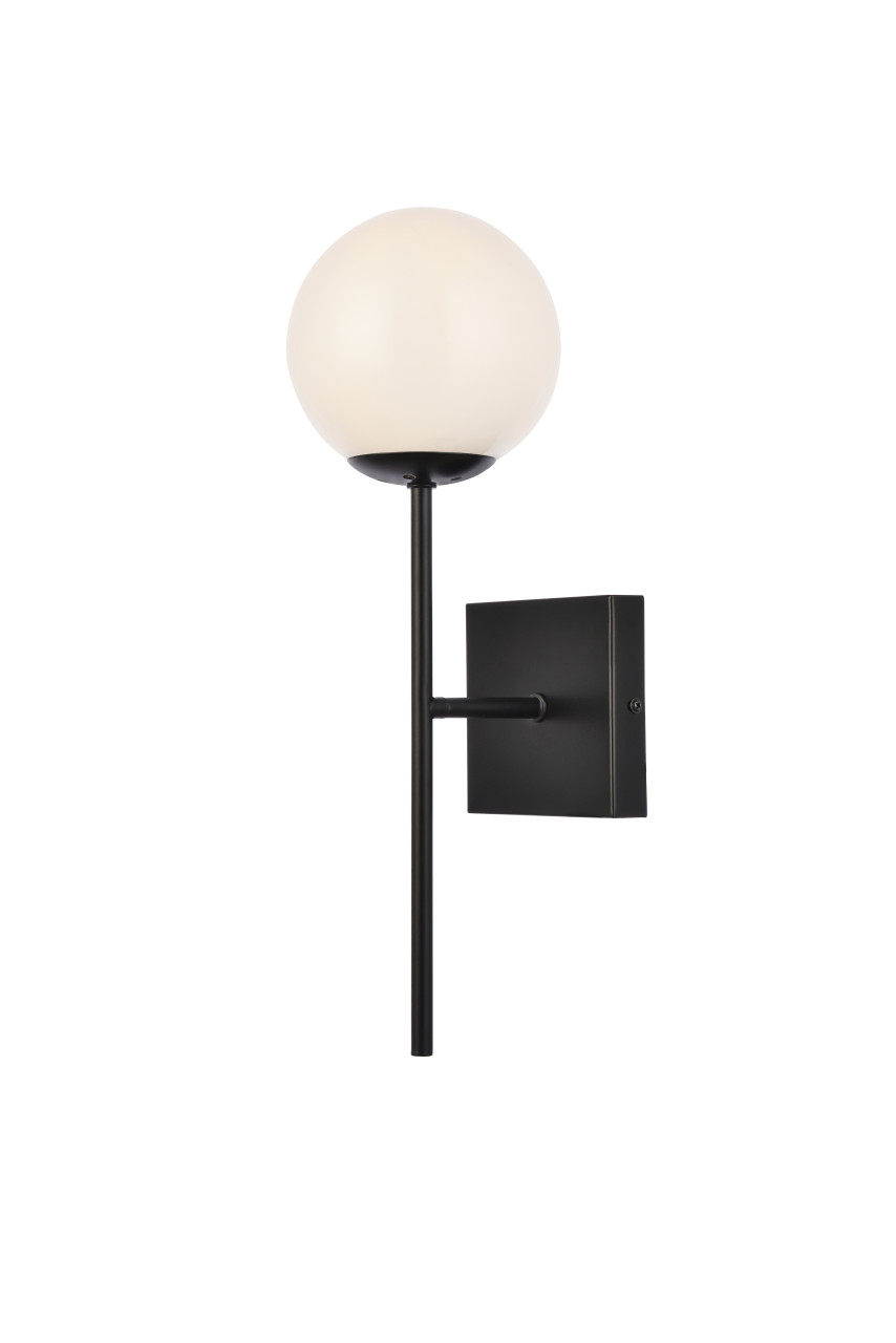 Living District LD2360BK Neri 1 light black and white glass wall sconce