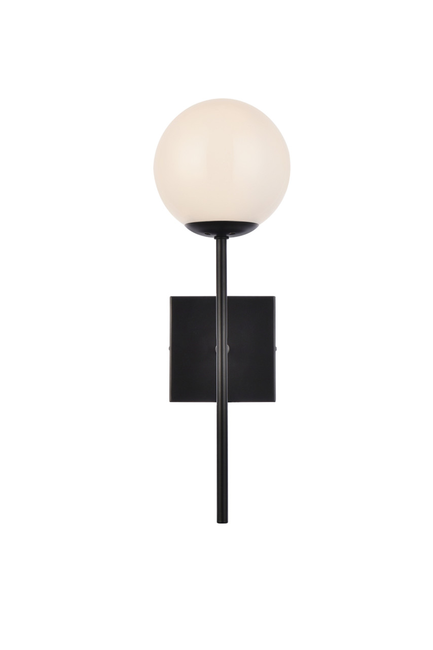 Living District LD2360BK Neri 1 light black and white glass wall sconce