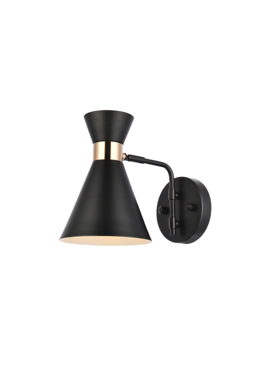 Living District LD2353BK Halycon 6 inch black wall sconce