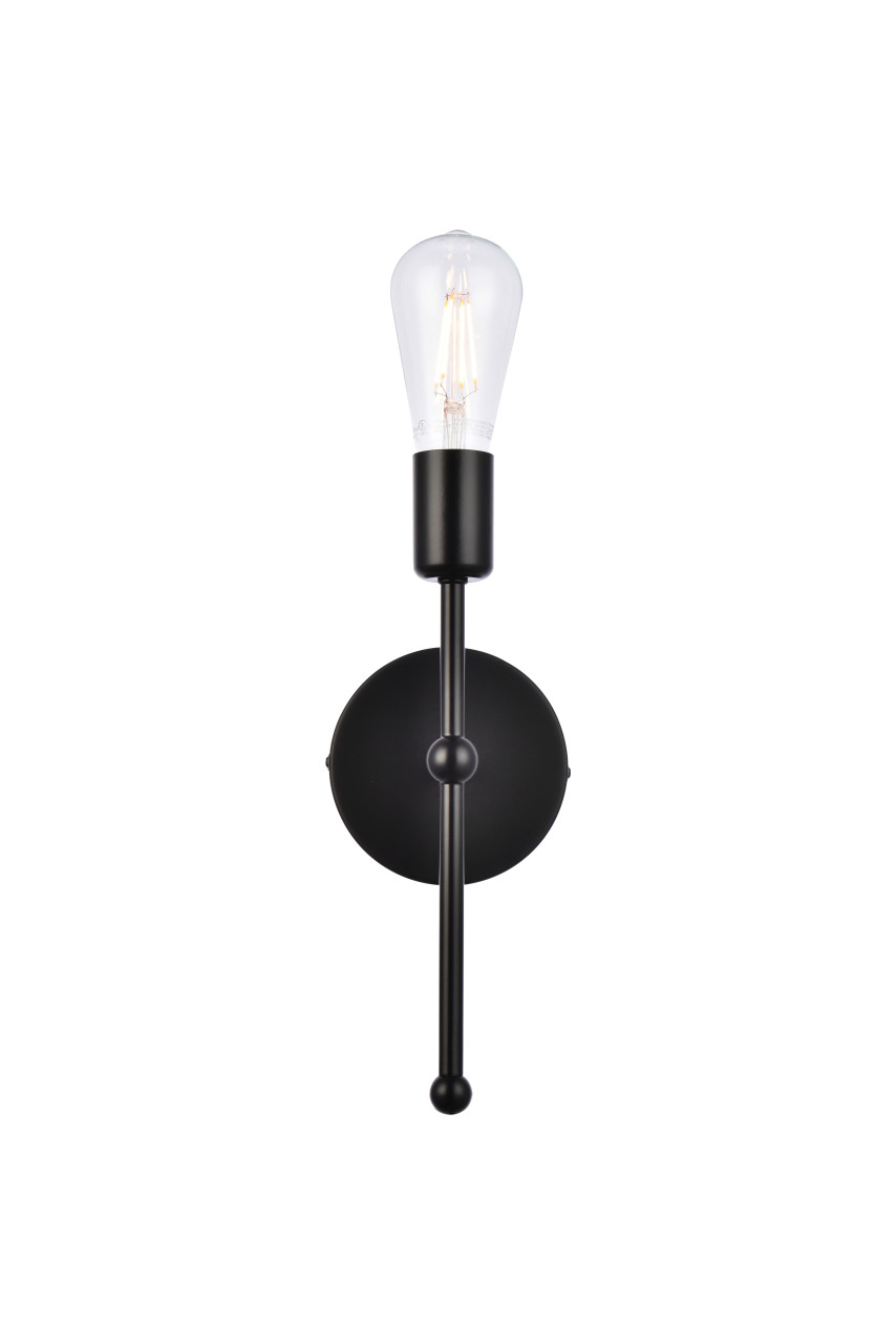 Living District LD2356BK Keely 1 light black wall sconce