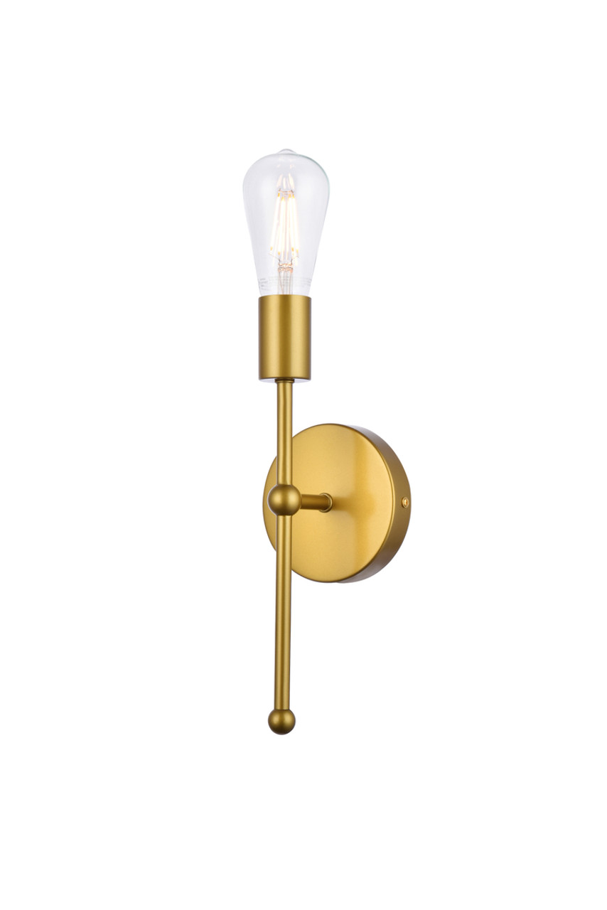 Living District LD2356BR Keely 1 light brass wall sconce