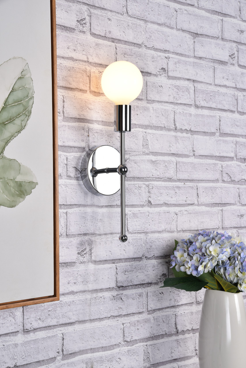 Living District LD2356C Keely 1 light chrome wall sconce