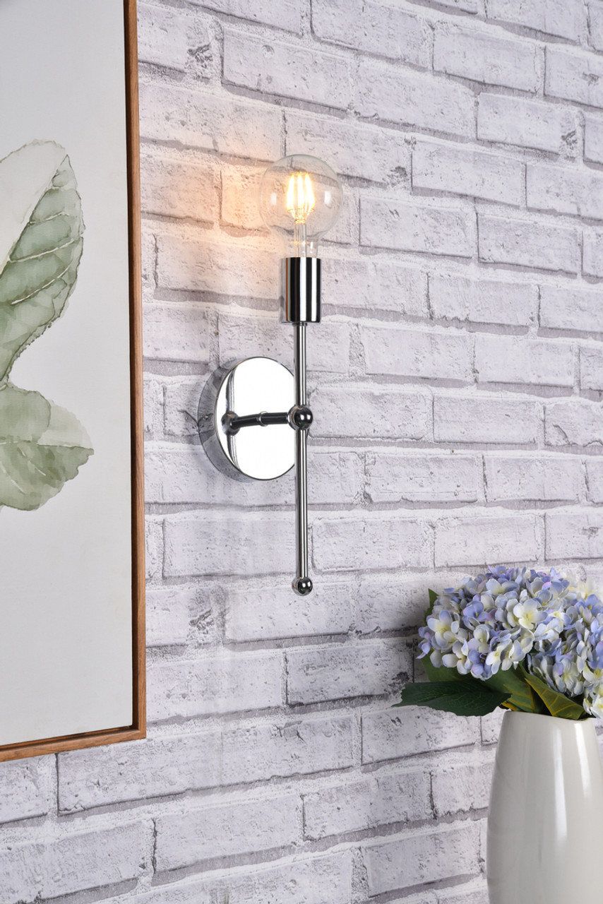 Living District LD2356C Keely 1 light chrome wall sconce