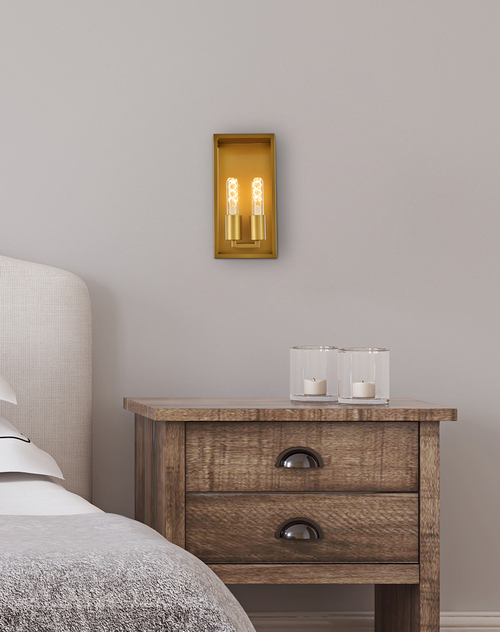 Living Disrict LD7055W6BR Voir 2 lights wall sconce in brass