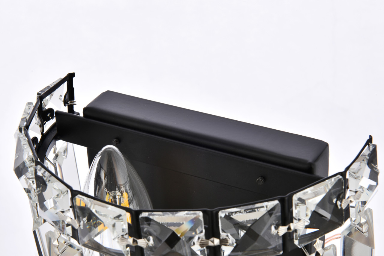 ELEGANT LIGHTING V2030W6BK/RC  Maxime 6 inch black wall sconce