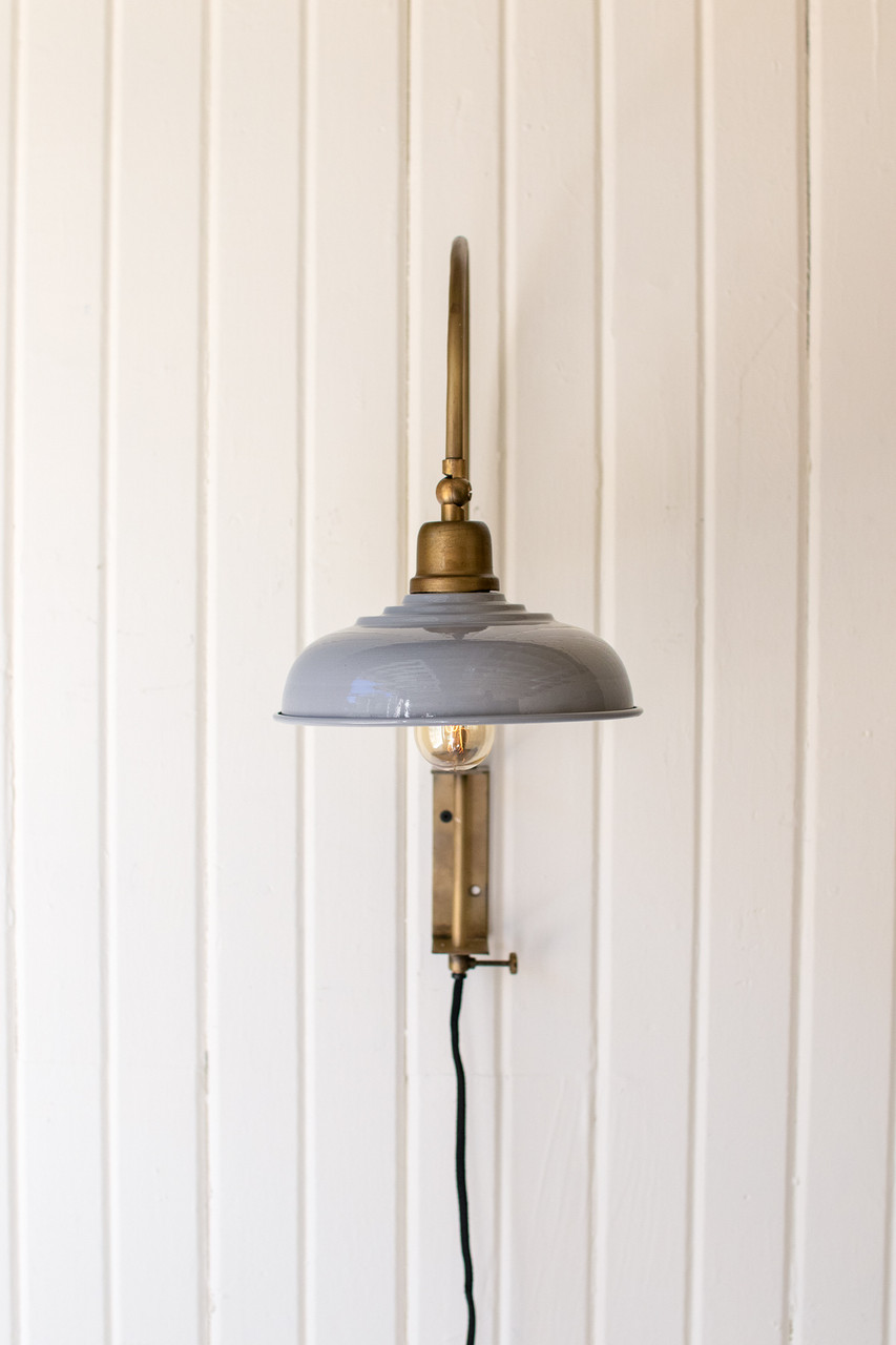 KALALOU NDE1424 WALL LIGHT WITH GREY SHADE