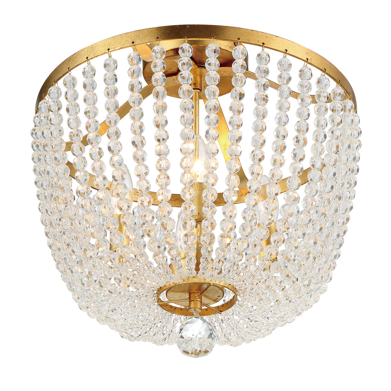 CRYSTORAMA 604-GA_CEILING Rylee 4 Light Antique Gold Ceiling Mount