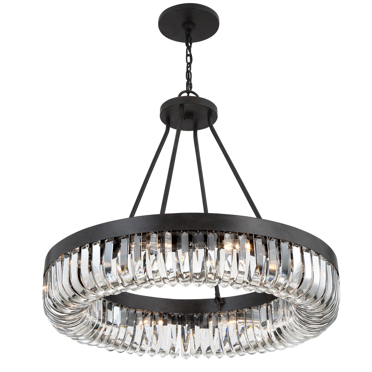 CRYSTORAMA ALI-B2010-CZ Alister 10 Light Charcoal Bronze Chandelier