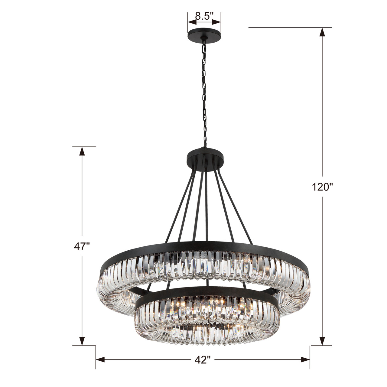 CRYSTORAMA ALI-B2026-CZ Alister 26 Light Charcoal Bronze Chandelier