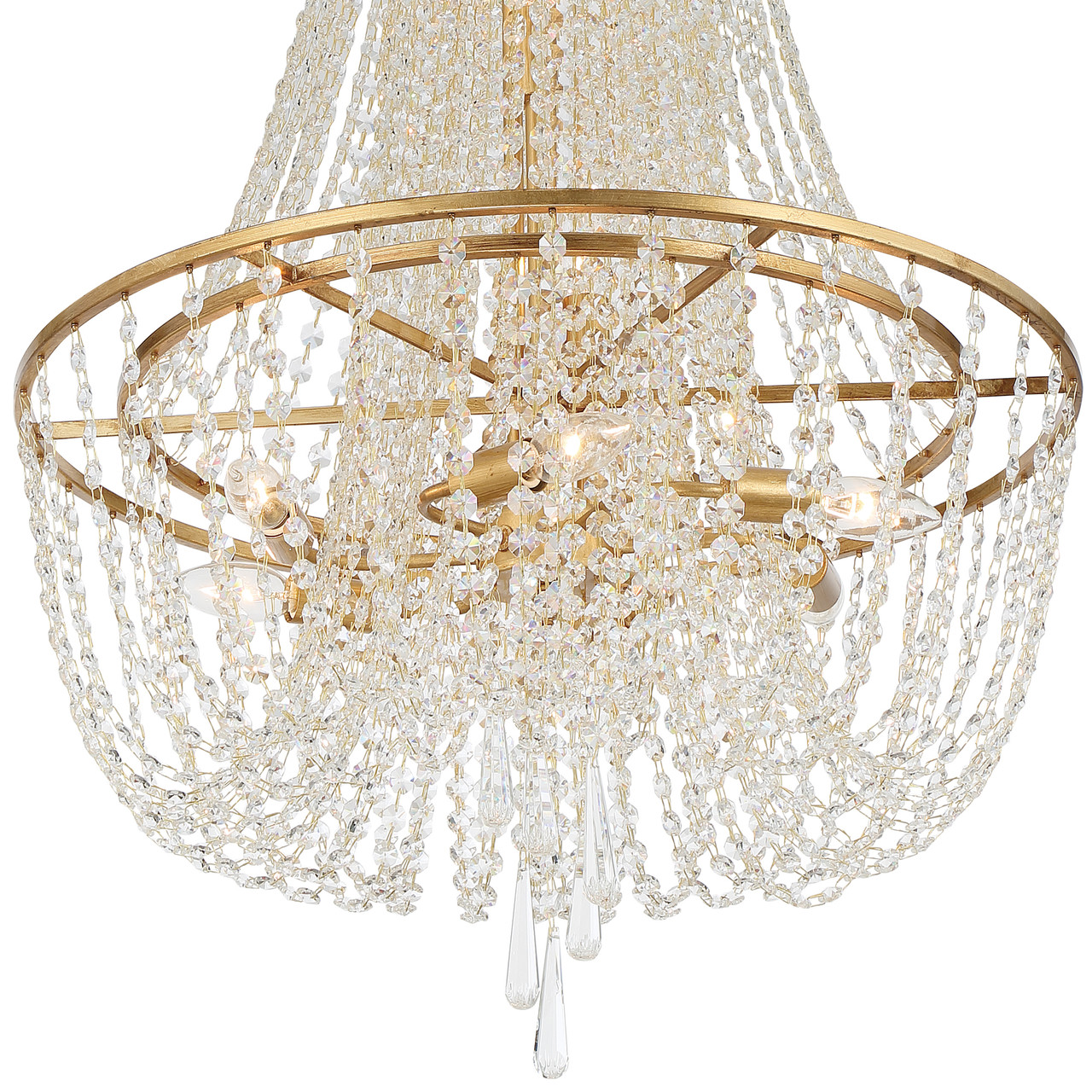 CRYSTORAMA ARC-1917-GA-CL-MWP Arcadia 9 Light Antique Gold Chandelier