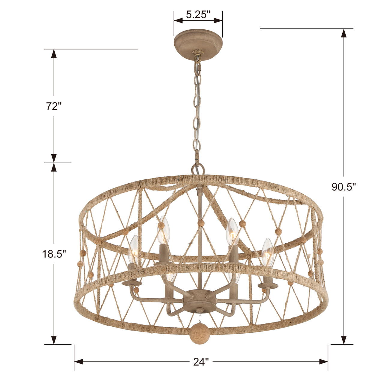 CRYSTORAMA BRX-B7906-BS Brixton 6 Light Burnished Silver Chandelier