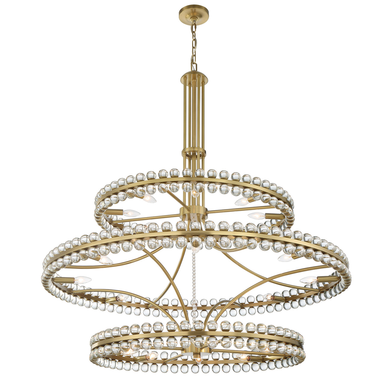 CRYSTORAMA CLO-8000-AG Clover 24 Light Aged Brass Chandelier