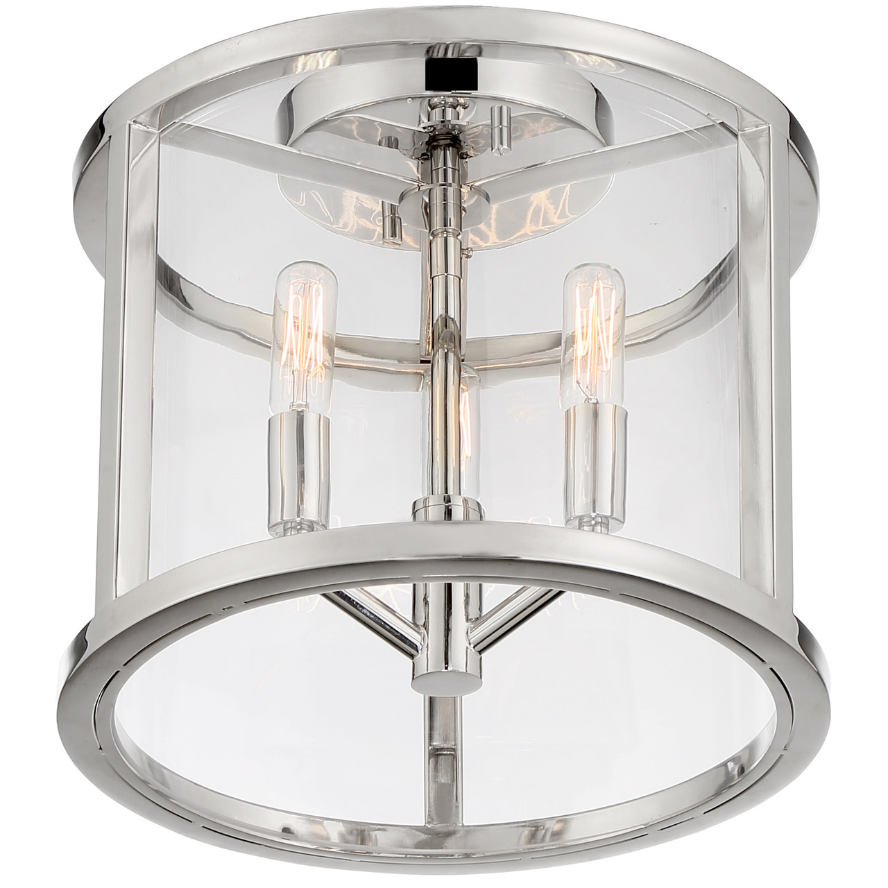 CRYSTORAMA DEV-B8003-PN_CEILING Libby Langdon for Crystorama Devon 3 Light Polished Nickel Ceiling Mount