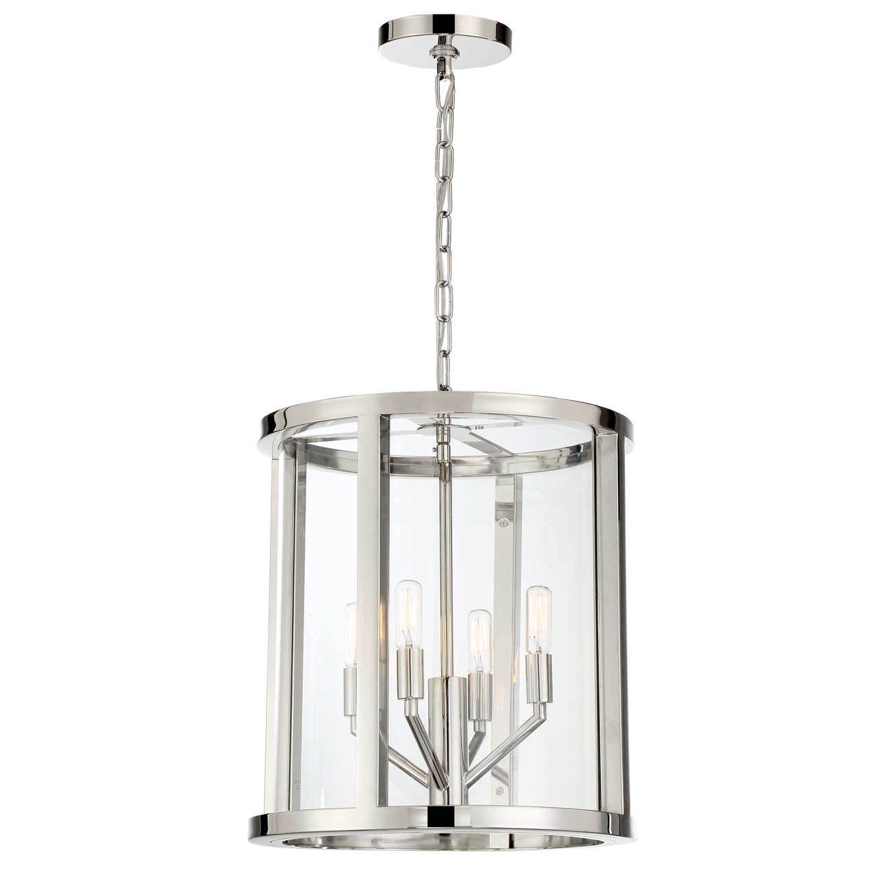 CRYSTORAMA DEV-B8004-PN Libby Langdon for Crystorama Devon 4 Light Polished Nickel Lantern