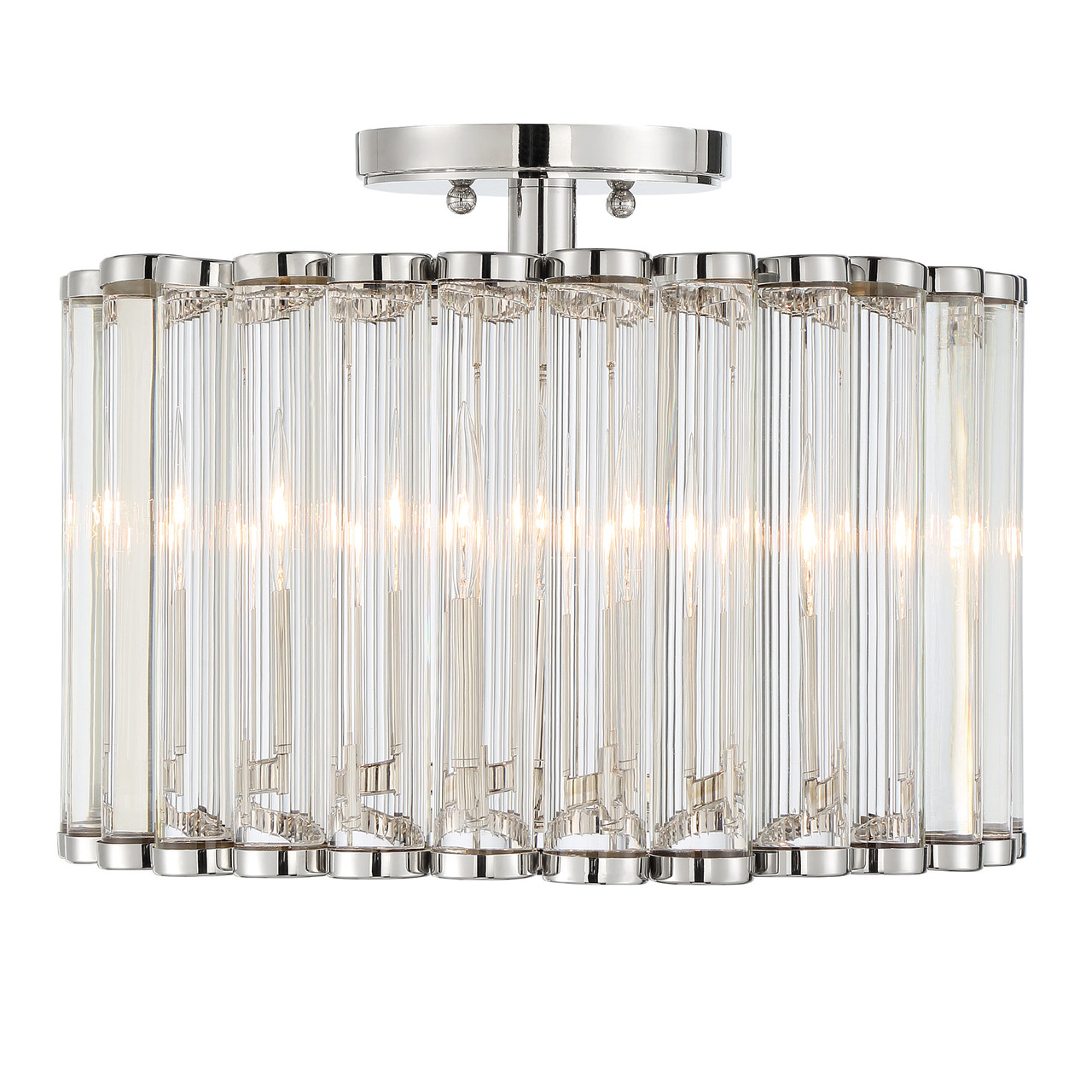 CRYSTORAMA ELL-B3004-PN_CEILING Libby Langdon for Crystorama Elliot 4 Light Polished Nickel Ceiling Mount