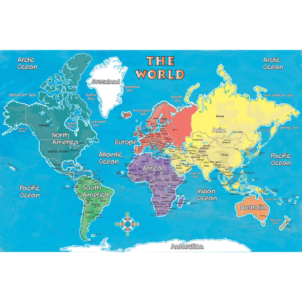 REPLOGLE 72162 PEEL & STICK YOUNG EXPLORER WORLD MAP 42x30