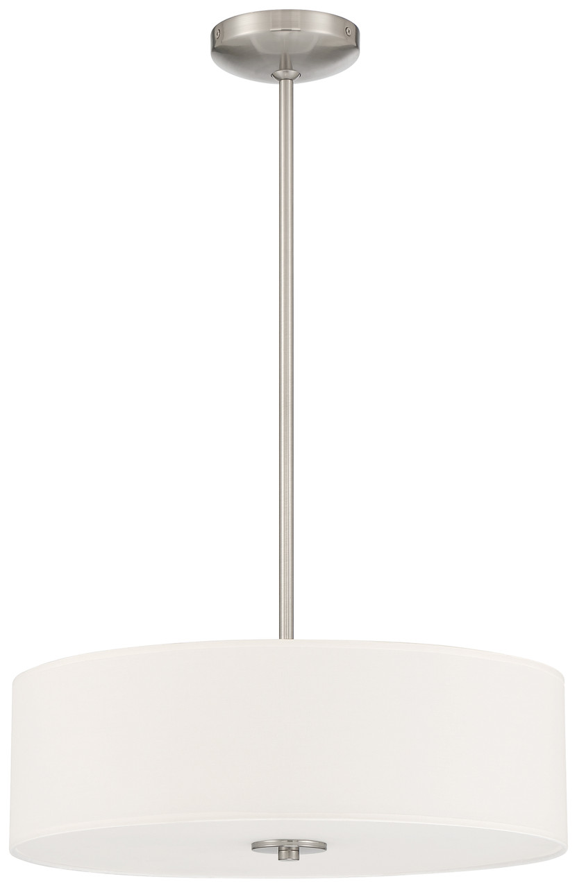 ACCESS LIGHTING 64065LEDDLP-BS/WH 3 Light Pendant Brushed Steel