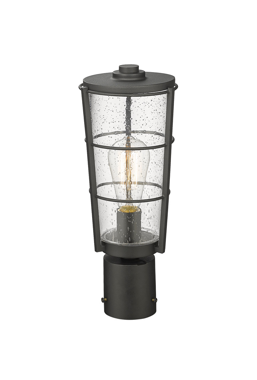 Z-LITE 591PHM-BK 1 Light Outdoor Post Mount Fixture ,Black