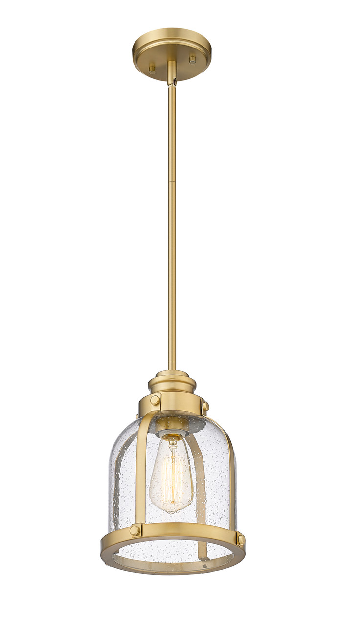 Z-LITE 337MP-HBR 1 Light Mini Pendant ,Heritage Brass