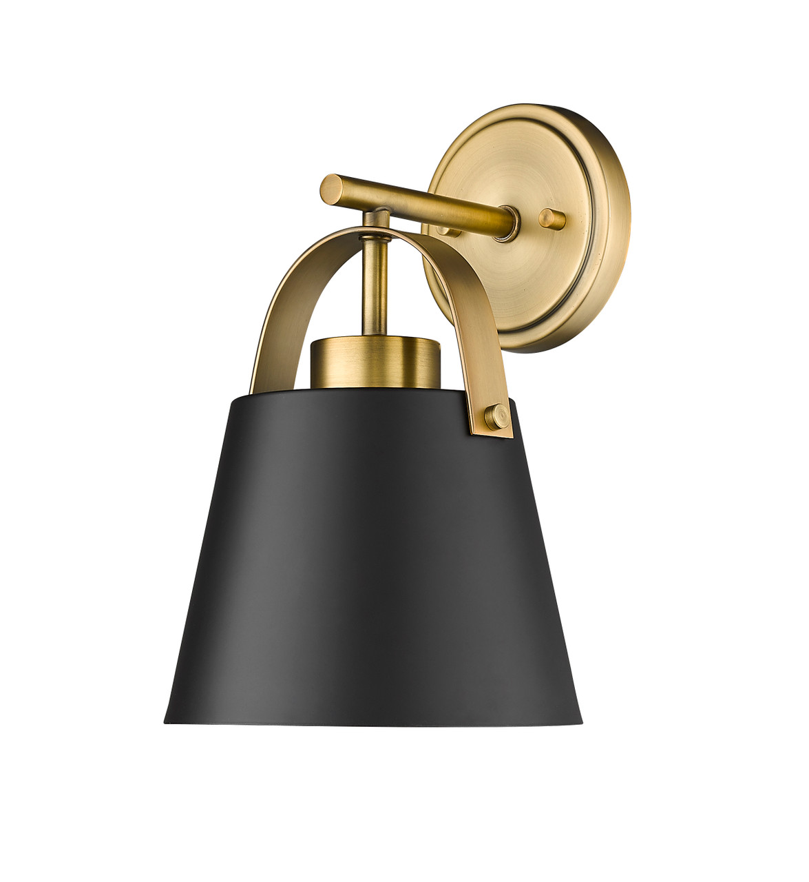 Z-LITE 726-1S-MB+HBR 1 Light Wall Sconce ,Matte Black + Heritage Brass