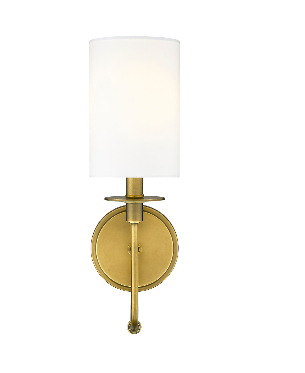 Z-LITE 809-1S-RB-WH 1 Light Wall Sconce ,Rubbed Brass